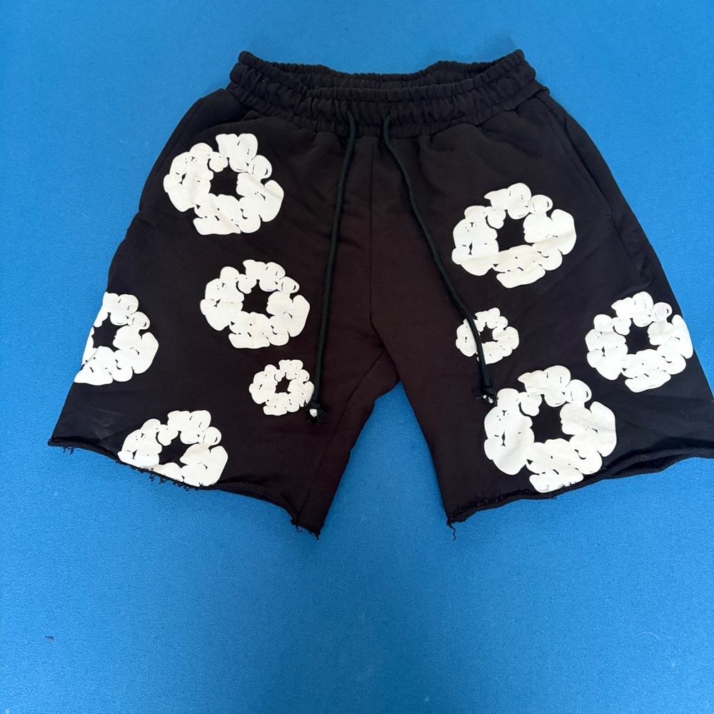 Black and White Denim Tears Shorts